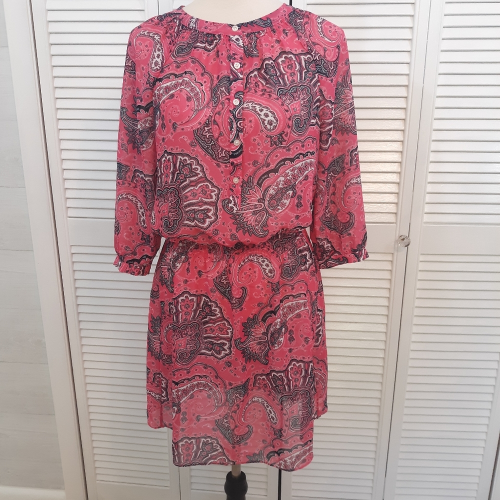 Ralph Lauren paisley semi sheer dress sz 2 *J - Picture 1 of 5